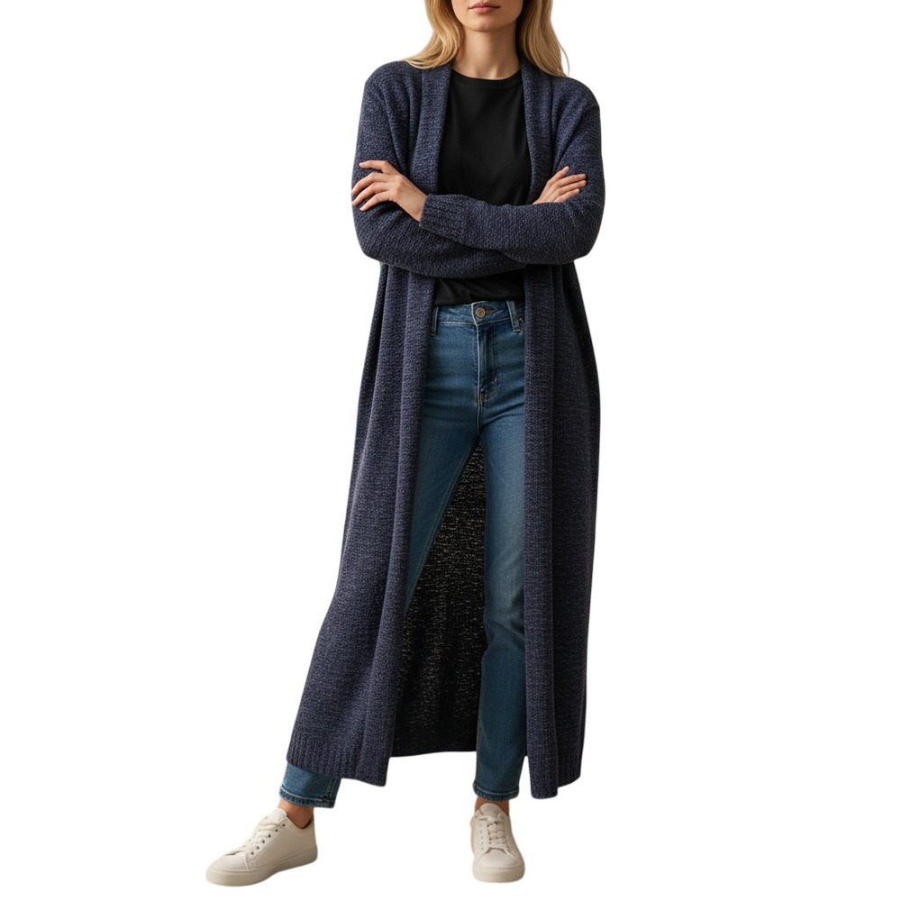 UGG Women Maxi Length Black Sherpa Fleece Belted Robe Large w Side Pockets